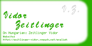 vidor zeitlinger business card